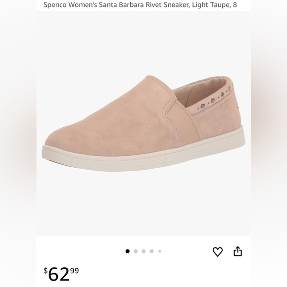 NEW‎ Spenco Santa Barbara Rivet Slip-On Suede Sneakers 7.5 Water Repellent Comfy - Picture 2 of 16